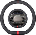 Suede D Shape Steering Wheel Cover,Compatible with Hyundai Ioniq 5 Suede Leather Sport Non-Slip Wheel Cover Car Interior Accessories 15 inch for Man and Women