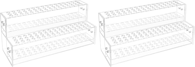 2PCS 96-Slots Pen Display Stand,2-Tier Acrylic Pen Holder for Craft Shows,12mm Beadable Pens Stand Paint Brush Holder Pencil 