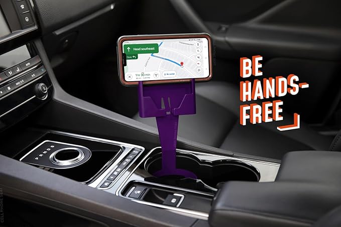 Cup Holder Phone Holder Mount for Car - Universal Adjustable Expander Cradle Hands-Free Driving - Compatible with All Smartphones Car Mount for iPhone Samsung Google Android Mobile Accessories Purple