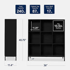 Best Choice Products 9-Cube Bookshelf, 3-Tier Wood Storage Bookcase W/Legs, 11in Shelf Opening, Cube Organizer, Living Room, 