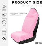 2PCS Car Towel Seat Cover, Waterproof Sweating Non-Slip Premium Soft Towel Carseat Protector, Universal Machine Washable Car 
