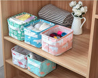 Lawei 9 Pack Mini Canvas Storage Bins - Collapsible Canvas Shelf Basket Nursery Organizer Box with Handles for Nursery Kids B