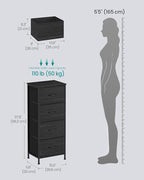SONGMICS BELLAH Collection - Dresser for Bedroom, Chest of Drawers, Storage Organizer Unit, Closet, Entryway, Steel, 4 Drawer