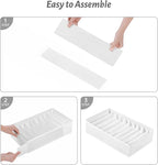 4 Packs T-shirt Drawer Organizers for Clothing,10 Grids Compartment Wardrobe Storage Box, Clothes Organizer for Folded Clothe