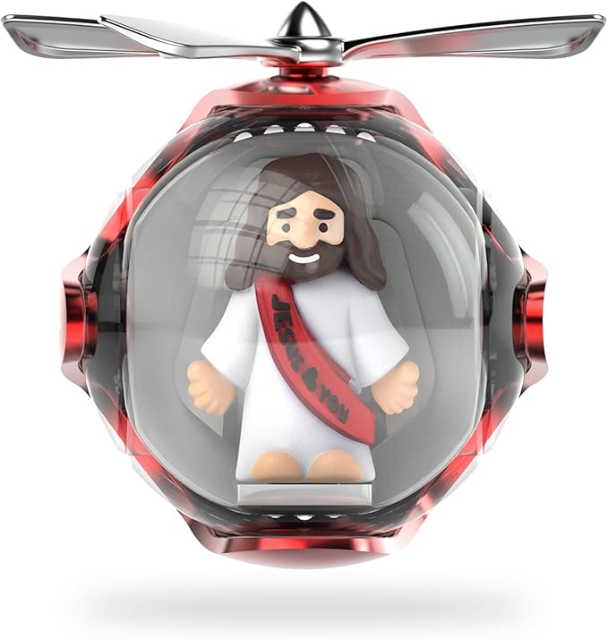 Jesus Loves You Car Air Freshener with 6-Color Auto Light Up & 4 Scented Pads – Light Fragrance, Decorative Auto Accessories,