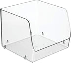 mDesign Modern Stackable Plastic Open Front Dip Storage Organizer Bin Basket for Kitchen Organization - Ligne Collection - 2 