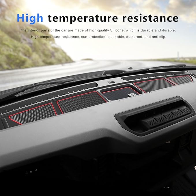 Auovo Dash Cover Tray Compatible with Ford Bronco Accessories 2021 2022 2023 2024 2025 2026 Bronco Silicone Dashboard Mat fit