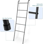 Metal Blanket Ladder Set of 2 Black Blanket Ladders for The Living Room Towel Ladder Rack Holder for Bathroom Bedroom (Black)