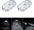 2 PCS Car Led Lights Interior,White Ambient Lighting Car Interior,USB Rechargeable Car Interior Reading Light,Portable Led Lights for Car