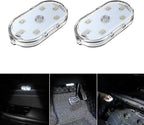 2 PCS Car Led Lights Interior,White Ambient Lighting Car Interior,USB Rechargeable Car Interior Reading Light,Portable Led Lights for Car