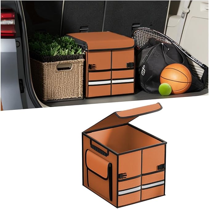 Car Trunk Organizer, Collapsible Multi Compartment Waterproof Sturdy Vehicle Trunk Container Box, Sturdy Automotive Interior S