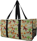 NGIL Extra Large Utility Tote Reusable Grocery Bag Oversized Collapsible for Groceries, Storage, Picnic, Beach (Barn Horse-Black)