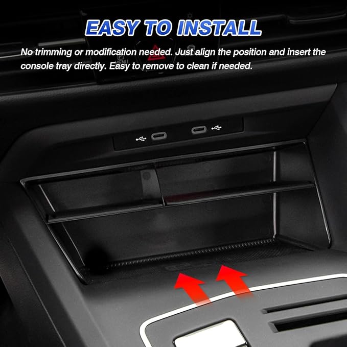 Karltys Center Console Organizer, Storage Box with Non-Slip Silicone Mat, Center Console Tray Insert Secondary for VW Volkswagen Golf GTI R MK8 2022-2025 2026 Accessories