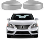 Moonlinks Compatible with Nissan Sentra 2013 2014 2015 2016 2017 2018 2019 Side Mirror Cover Replacement,Silver Left Driver & Right Passenger Side Door Rearview Side Mirror Cap Without Turn Signal