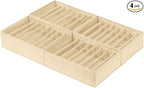 Qozary 4 Pack Drawer Organizers for Clothing, 8 Grids Foldable Closet Organizers and Storage Bins for Bedroom, Dresser Organi