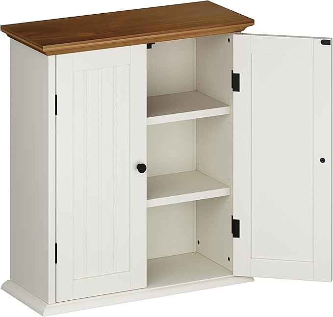 ChooChoo Bathroom Wall Cabinet, Over The Toilet Space Saver Storage Cabinet, Medicine Cabinet with 2 Door and Adjustable Shel