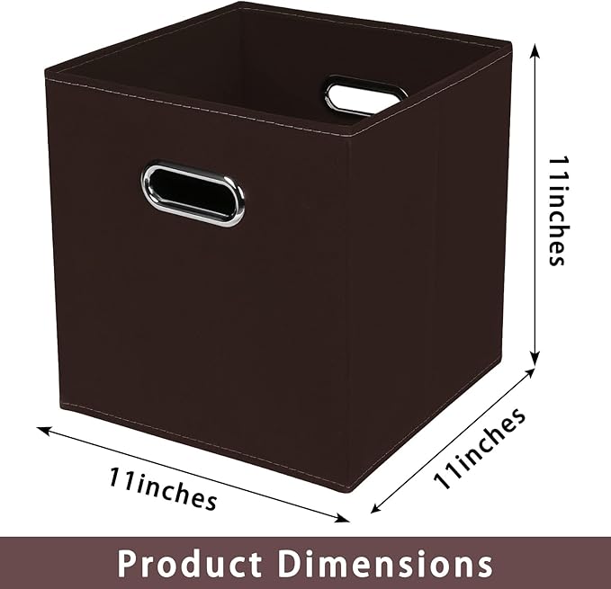 Fabric storage bins Cubes, Fabric Cube Organizer with Handle, Foldable Cube Bins for Cloth or Accessary Storage, 11x11x11, Se