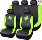 Flying Banner Butterfly car seat Covers ful Set Fashion Universal Lady Woman Female Rear Bench Split Colorized (Full Set - Fa