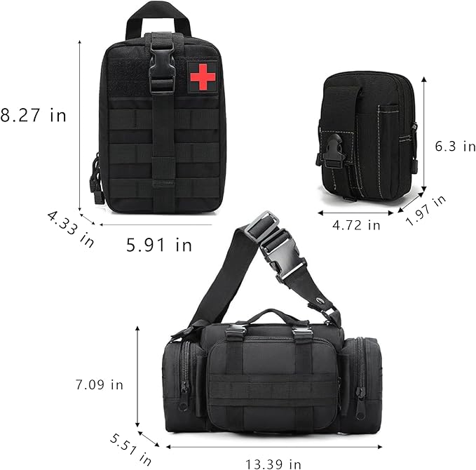 Metal Rigid Molle Panels for Vehicles Alloy Truck Mount Rack Panel Tactical Seat Back Organizer Adjustable Versatile Panel Stronger Than Plastic with 3 Pouches (Molle Panels 3 Detachable Pouches)