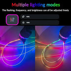 Interior Car Strip Lights Dreamcolor Acrylic Car Decorative Lights with APP Control Multicolor Internal Lighting Kit Music&DIY Function Ambient Fiber Optic Strip LEDs