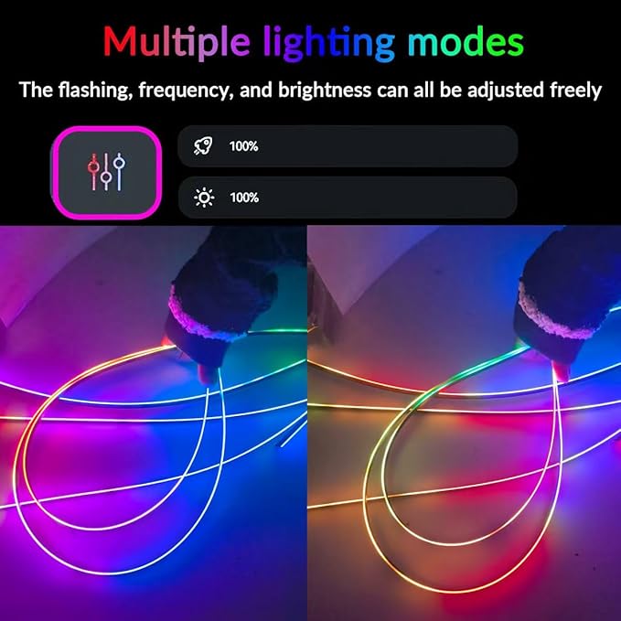 Interior Car Strip Lights Dreamcolor Acrylic Car Decorative Lights with APP Control Multicolor Internal Lighting Kit Music&DIY Function Ambient Fiber Optic Strip Valentine’s Day's Decor
