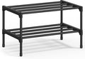 SONGMICS 2-Tier Shoe Rack for Closet, Compact Metal Shoe Organizer Shelf for Entryway, Bedroom, Small Spaces, Stackable, 11.8