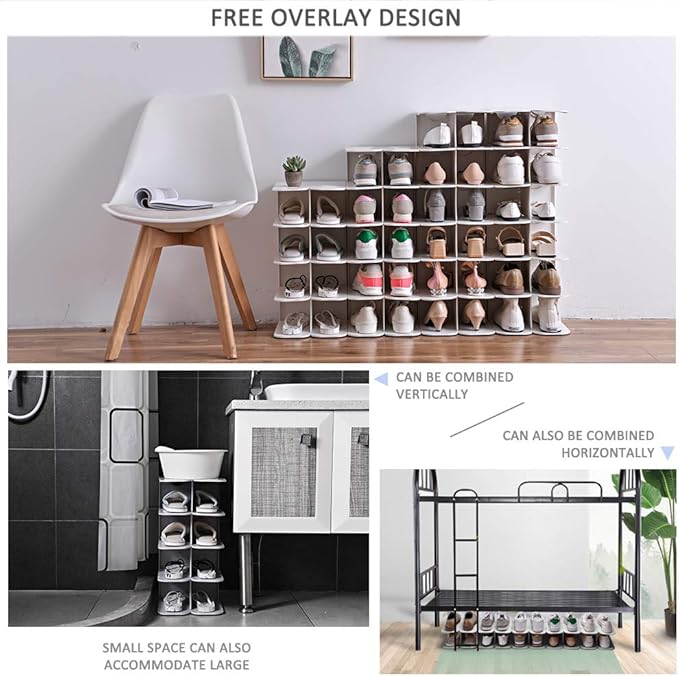 6-Tier Narrow Shoe Rack for Small Entryways, Space-Saving Adjustable Stackable Shelves, Free Standing Shoe Organizer for Clos