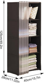 Portable Closet Wardrobe for Small Room, Clothes Storage Rack, Clothes Organizer Cabinet, Dust-Proof Garment Shelf for Home B