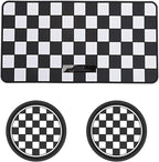 Car Interior Accessories Set – 2PCS Silicone Cup Holder Coasters & 1PCS Anti-Slip Dashboard Pad, Universal Non-Slip Rubber Ma