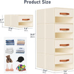 DIMJ Closet Organizers and Storage - Fabric Bins with Drawers for Closet Foldable Clothes Organizers with Clear Window, Stack