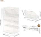 PAVSTINE Medicine Cabinet Organizer with Adjustable Dividers, Clear Vertical Layered Backward Slanting Shelves for Makeup Bru