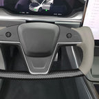 MEWANT Steering Wheel Cover for Yoke Style Steering Wheel for Tesla Model S 2021-2023 / Model X 2021-2023 Hand-Stitched Steering Wrap