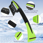 Snow Brush with Ice Scrapers for Car Windshield, Car Brush with Foam Grip, Winter Accessories, Wider Snow Scraper for Window, SUVs, Cars, Detachable Snow Removal Tool, Scratch-Free (Green)