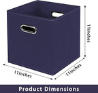 Fabric storage bins Cubes, Fabric Cube Organizer with Handle, Foldable Cube Bins for Cloth or Accessary Storage, 11x11x11, Se