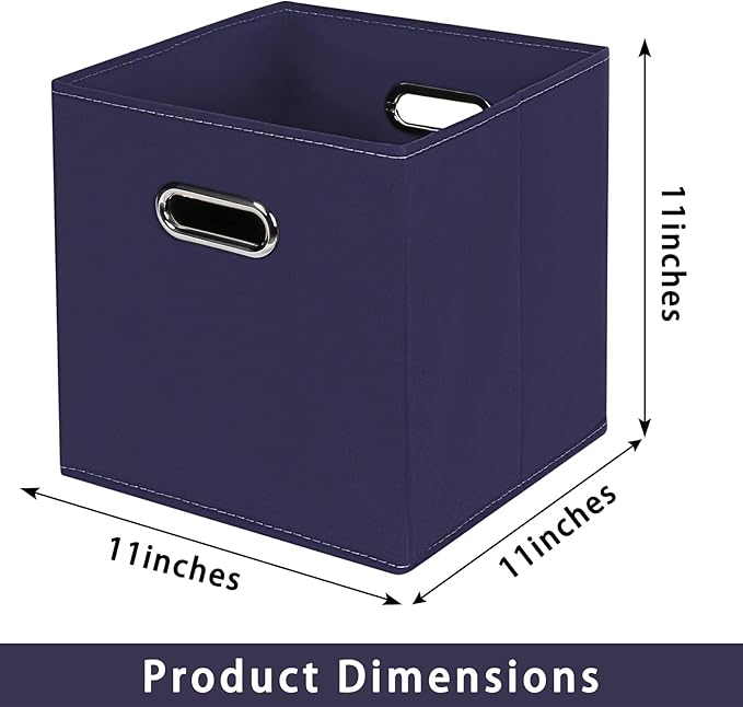 Fabric storage bins Cubes, Fabric Cube Organizer with Handle, Foldable Cube Bins for Cloth or Accessary Storage, 11x11x11, Se