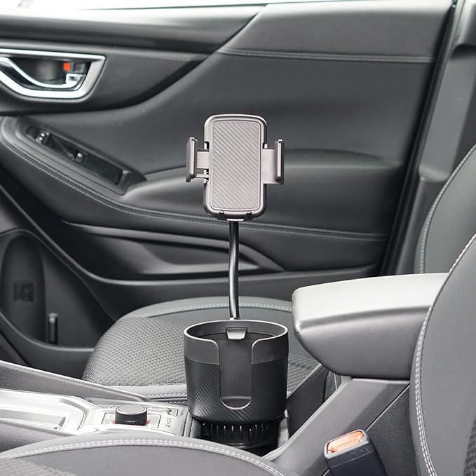 CupCargo Pro – 2-in-1 Car Cup Holder Expander and 360° Phone Mount with Adjustable Base and Flexible Neck, Universal Fit