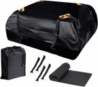 ZONETECH Car Roof Cargo Bag Water Resistant with a Protective Anti Slip Mat – 8 Reinforced Premium Quality Straps Rubberized Extra Cushioning Pad, Travel, Touring, Road Trips for Vehicle, SUV