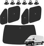 KUST 5-Pack Window Sun Shade for 2014-2025 Dodge RAM ProMaster 1500 2500 3500, Interior Accessories Cargo Van Sunshade Full Coverage Window Shades Silver & Black Shade, Sun Shield Blocks UV Rays Heat