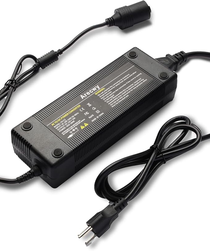 AC to DC Converter 180W 15A 110V to 12V Power Adapter with Fast Cooling Fan, Car Cigarette Lighter Socket Power Supply for Ca