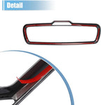 X AUTOHAUX Car Interior Rearview Mirror Cover Trims Decoration Accessory ABS Black Carbon Fiber Patern for Dodge Challenger Charger for Ram