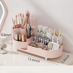 Booklov Roating Makeup Caddy Organizer for Vanity, Large Capacity Cosmetic Display Case, Clear Acrylic Countertop Beauty Stor