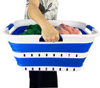 SAMMART 42L (11 gallon) Collapsible Plastic Laundry Basket - Foldable Pop Up Storage Container/Organizer - Space Saving Hampe