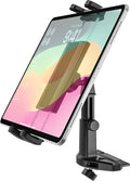 Car Tablet Holder CD Slot, Adjustable Arm CD Player Tablet Mount, 360° Rotation Vehicle CD Insert Clamp for iPad Pro 13 12.9 Mini Air, Galaxy Tab/Z Fold/Z Flip, iPhone, More 4-13" Devices