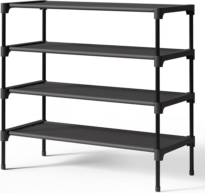 Kitsure Shoe Rack - Non-Woven Shoe Rack Shelf, Shoe Organizer for Closet, Entryway, Garage & Corridor, Stackable Shoe Shelves