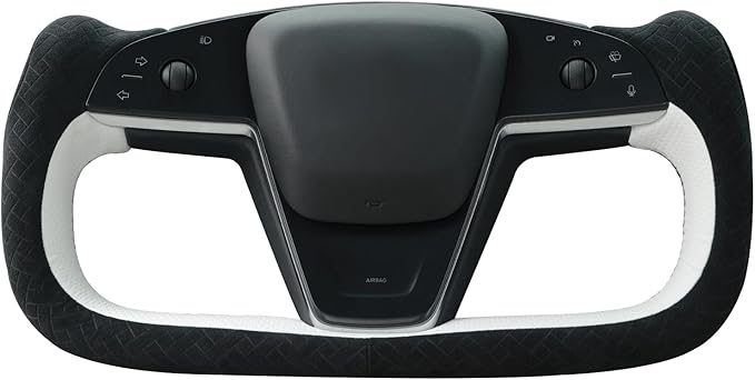 MEWANT Hand Stitched Tesla Model S Yoke Steering Wheel Cover Wrap for Tesla Model S 2021-2023 / Model X 2021-2023 Tesla Yoke Steering Wheel Accessories(3D Style)