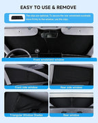 8pcs Windshield Sun Shades for Ford Bronco 2021-now，Accessories, Reflective Thicken Full Car Window Covers Sunshade for Windshield Side Rear, UV Block and Blackout Privacy for Camping Napping
