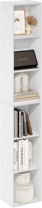 Furinno PASIR Book Shelf, 6-Tier Bookcase, Tall Standing Bookshelf, Open Storage Shelf, 9.4 x 12 x 71 Inches, for Home Office