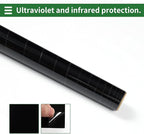 Motoforti Universal Car Window Tint Film Privacy Film 19.69 ft x 19.69 Inch Carbon 2 PLY PET Black 1 Pc VLT 2% IRR 84% UVR 99%