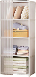 Portable Closet Wardrobe for Small Room, Clothes Storage Rack, Clothes Organizer Cabinet, Dust-Proof Garment Shelf for Home B