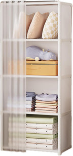 Portable Closet Wardrobe for Small Room, Clothes Storage Rack, Clothes Organizer Cabinet, Dust-Proof Garment Shelf for Home B